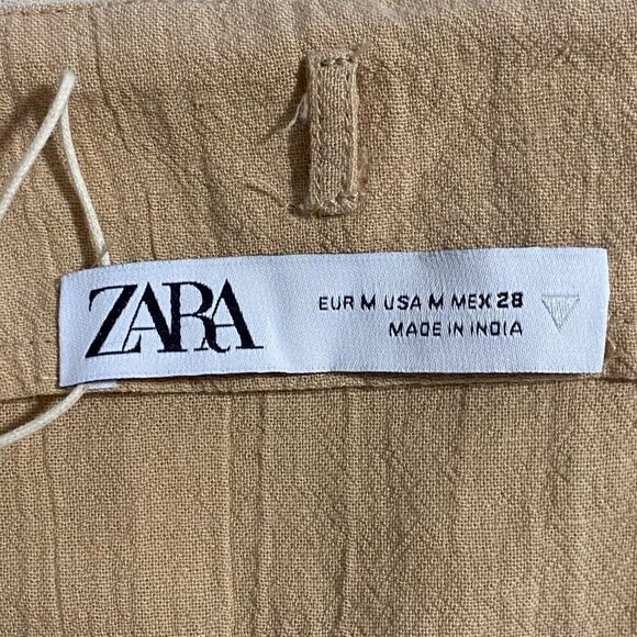 NWT Zara Tan Brown Lace Wrap MIni Skirt Coverup Size Medium - Picture 5 of 5